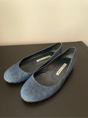 Manolo Blahnik denim flats